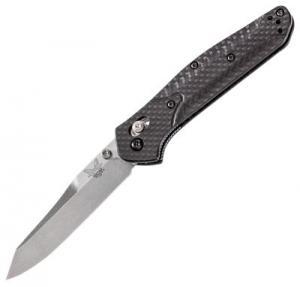Benchmade Osborne Folding 3.40" Plain Edge Reverse Tanto Stainless Steel Blade Carbon Fiber Scales Black 940-1 