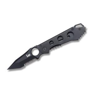 Heckler & Koch Ally with Black Coated Stainless Steel Handles and AUS-8 Stainless Steel Partially Serrated 2.80" Tanto Blade Model 14447SB