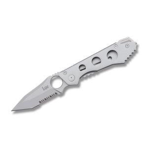 Heckler & Koch Ally with Satin Finish Stainless Steel Handles and AUS-8 Stainless Steel Partially Serrated 2.80" Tanto Blade Model 14447SG