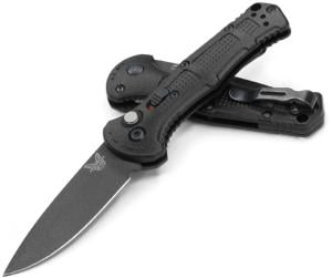 BENCHMADE 9570BK Mini Claymore AUTO Folding Knife 3" Black Drop Point Plain Blade - Black Handles 610953204860