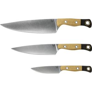 BENCHMADE The 3 Piece Set | Stonewash CPM154 Drop Point Blades | Maple Handle w/ Gold Rings 4000-02