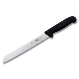 Victorinox Cutlery 8" Wavy Edge Slicer with Black Fibrox Handle and Stainless Steel Blade Model 40549