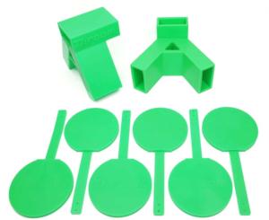 Throom Targets Hangtuff Plate Rack 6in Round Target Kit, Green, 11049-0116