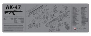 TeKMats Rifle Cleaning Mats AK-47 Gray 36-AK47-GY