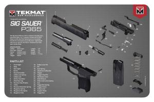 TekMat TEKMAT ARMORERS BENCH MAT 11"X17" SIGARMS P365 BLACK R17-SIGP365