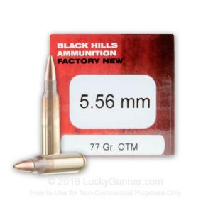 5.56x45mm - 77 Grain Sierra Open Tip Match - MK262 Mod 1 - Black Hills Ammo - 500 Rounds 612710126385