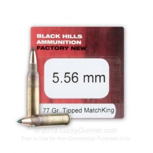 5.56x45mm - 77 Grain TMK Sierra MatchKing - Black Hills - 50 Rounds D556N19