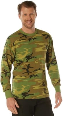 Rothco Long Sleeve Vintage T-Shirt - Mens, Woodland Camo, 2XL, 3734-2XL