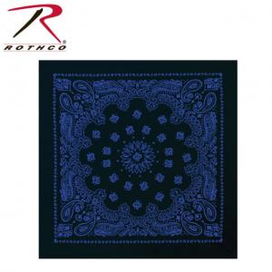 Rothco Large Trainmen Bandanas 27 Inch, Black/Blue, 4045-BlackBlue