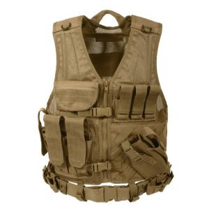 Rothco Cross Draw MOLLE Tactical Vest, Coyote Brown, Regular, 4491-CoyoteBrown-Regular