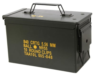 Surplus Grade A 50 Cal. Metal Ammo Cans, OD Green SP9102 