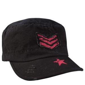 Rothco Women's Vintage Stripes & Stars Adjustable Fatigues Cap, Black, 1149-Black