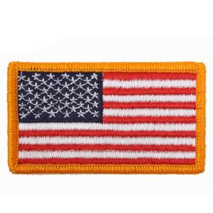 Rothco Iron On / Sew On Embroidered US Flag Patch, Red White Blue with Yellow Border, 17777-RedWhiteBluewithYellowBorder-Reverse