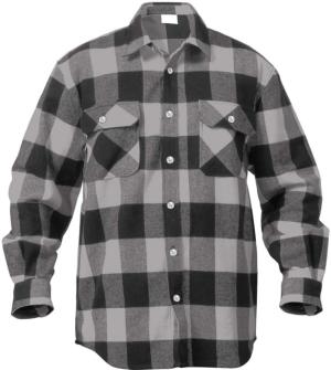 Rothco Extra Heavyweight Buffalo Plaid Flannel Shirt - Mens, Grey Plaid, Extra Large, 4690-GreyPlaid-XL