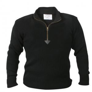 Rothco Quarter Zip Acrylic Commando Sweater, Black, XL, 3390-Black-XL