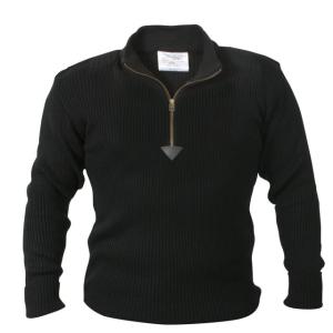 Rothco Quarter Zip Acrylic Commando Sweater, Black, 3XL, 3392-Black-3XL
