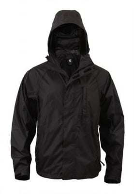 Rothco Packable Rain Jacket, Black, M, 3754-Black-M