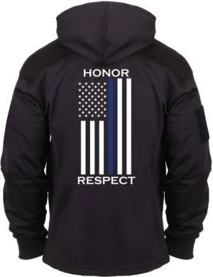 Rothco Honor and Respect Thin Blue Line Concealed Carry Hoodie, 3XL, Black, 4305-3XL