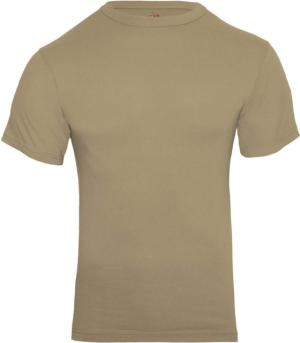Rothco Solid Color Poly/Cotton Military T-Shirt, Khaki, L, 6763-Khaki-L