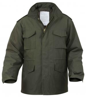 Rothco M-65 Field Jacket | OD Green | Large | Cotton/Brass | LAPoliceGear.com M65_023