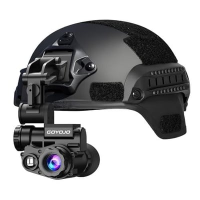 GOYOJO Helmet-Mounted Night Vision Monocular 1080P HD, 3X Digital Zoom & 1X Optical, IP66 Waterproof NVG Built-in Digital Compass with Fast Helmet 