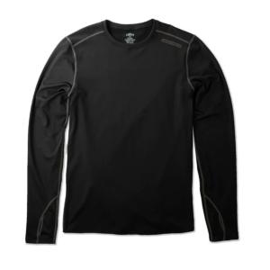 Hot Chillys Men's Micro-Elite Chamois Crewneck Long Sleeve Base Layer Shirt - Black XXL HC9909-101-2XL