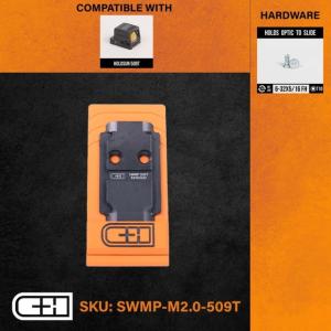 C&H Precision Weapons S&W M2.0 CORE Adapter Plate, Holosun 509T, Black, SWMP-M2.0-509T 616943731606