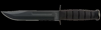 KA-BAR Full Size KA-BAR Knife, USA, Combo Edge, Kraton Handle, Blk Lther Sheath KB1212 617717212123