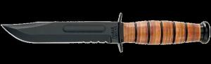 KA-BAR Full Size KA-BAR Knife, US Army, Combo Edge, Lther Hndl, Brwn Lther Shth KB1219 