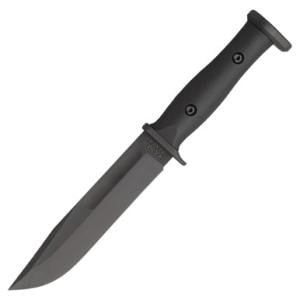 Slabby Fixed Blade Knife Plain Black Clip Point KA1310 