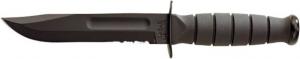 KA-BAR Knives Short Serrated Knife w/ Hard Sheath, Black, Clampack 4-1259CP-2 1259CP