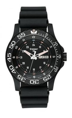 Traser Elite Red, Rubber Strap, Black, 45mm, 100378 630027701685
