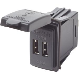Blue Sea Systems Dual USB Charger - 24V Contura Mount, 1039