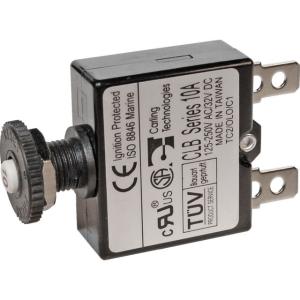 Blue Sea Systems 7A Push Button Thermal with Quick Connect Terminals 7053, 7053