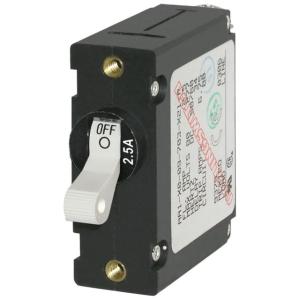 Blue Sea Systems 7917 A-Series White Toggle Circuit Breaker - Single Pole 2.5A, 7197