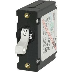 Blue Sea Systems Breaker, A, 1 Pole Wht-Toggle AC/DC 10A, Black/White, 7206