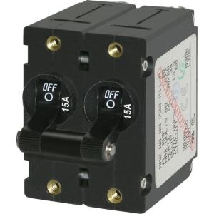 Blue Sea Systems 7234 A-Series Double Pole Toggle - 15A - Black, 7234