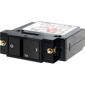 Blue Sea Systems 7408 Single Pole Small Case 2 Flat Rocker Circuit Breaker - 50 Amp, 7408