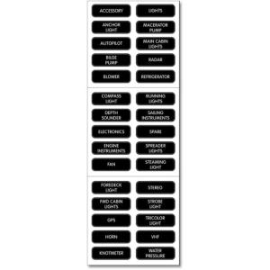 Blue Sea Systems DC Panel Basic 30 Label Set 8030, 8030