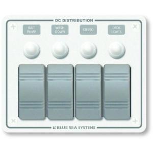 Blue Sea Systems 8272 Water Resistant Panel - 4 Position - White - Horizontal Mount, 8272