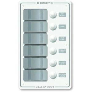 Blue Sea Systems 8273 Water Resistant Panel - 6 Position - White - Vertical, 8273