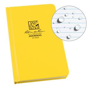 Rite in the Rain 390F All-Weather Hard Cover Book (4.75" x 7.5") Journal Pattern, Yellow 