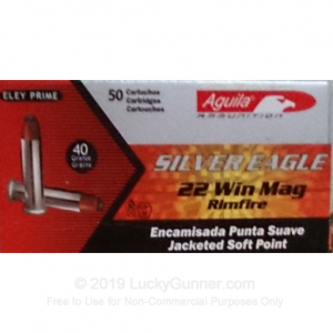 Aguila Ammunition Silver Eagle .22Mag 40Gr Semi-Jacket Ammunition 50Rd 1B222400 1B222400