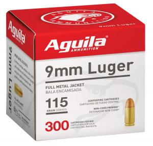 Aguila 9MM 115 FMJ, 300 Rounds/Box 640420012001