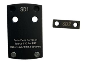 ADE Advanced Optics Optic Mounting Plate,Glock/Taurus GX4/G3C/Canik TP9SA/Shield RMSc/RMS, Sig Romeo Zero/Crimson Trace CTS-1550, Black, SD1