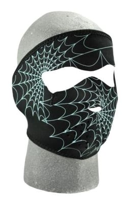 Zan Headgear Full Mask, Neoprene, Glow in the Dark Spiderweb WNFM057G 642608040950