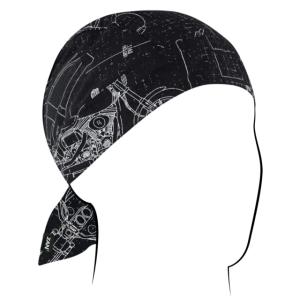 Zan Headgear Cotton Flydanna, One Size, Moto Blueprint, Z623 Z623