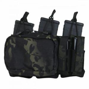 Tactical Assault Gear MOLLE Triple Mag/Pistol/Utility Pouch, Mc Black, 836018