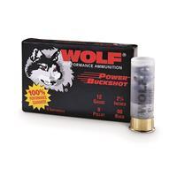 Wolf Power Buckshot, 12 Gauge, 2 3/4&amp;quot;, 00 Buckshot, 9 Pellets, 5 Rounds 1200B10-BOX