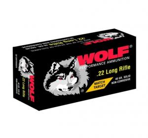 Wold Performance Ammo Match Target .22 LR 40GR Solid Round Nose 5000Rd Case 22MTB